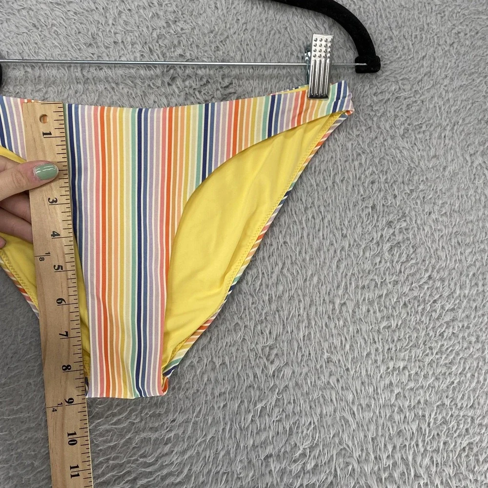 Marine Layer Bikini Set Womens XS Multicolor Rainbow Stripe Halter‎ Top Swim